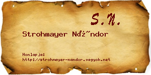 Strohmayer Nándor névjegykártya